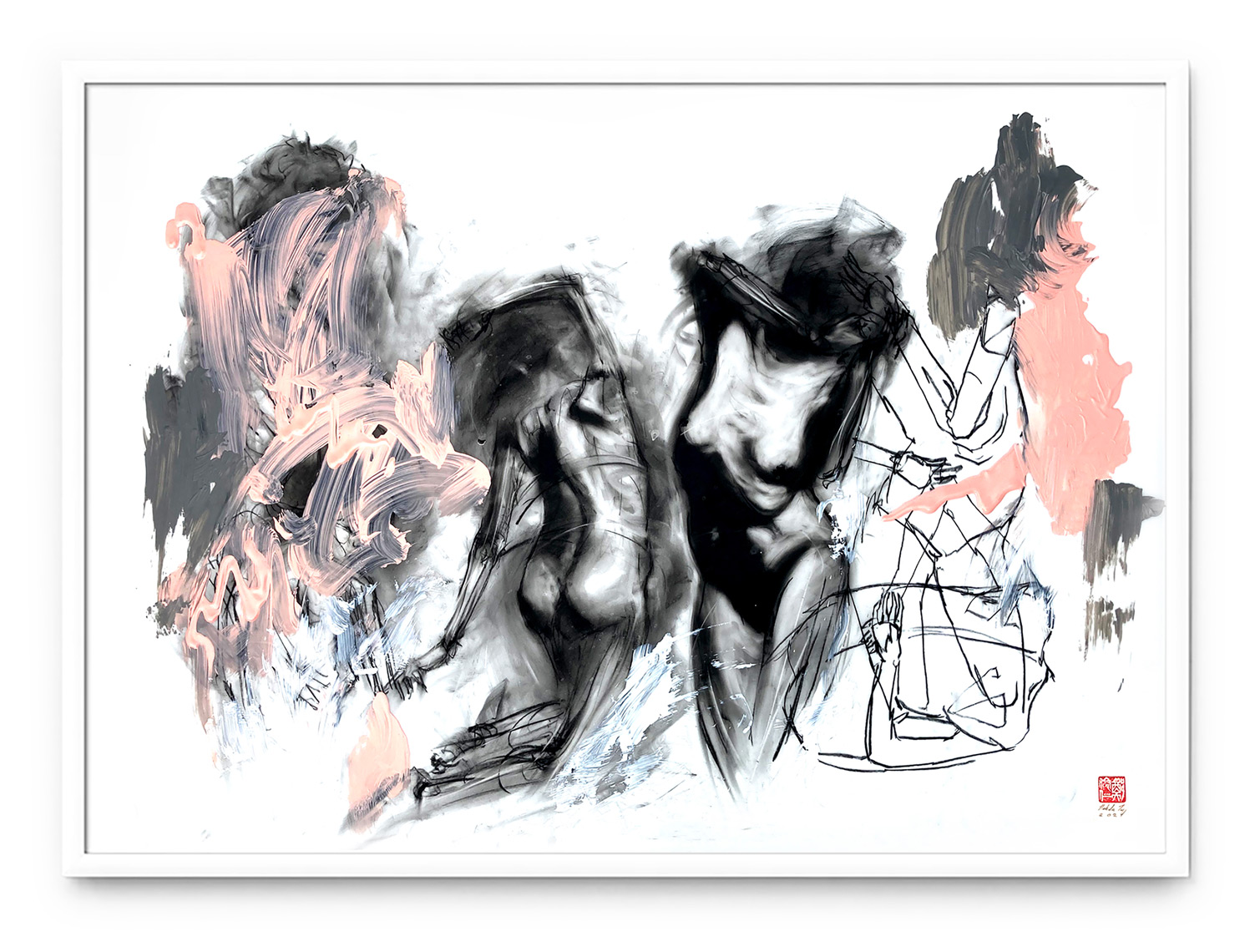 202_TheOneTOSaveYou_2021_ConteAndAcrylicOnMylar_18x24inches